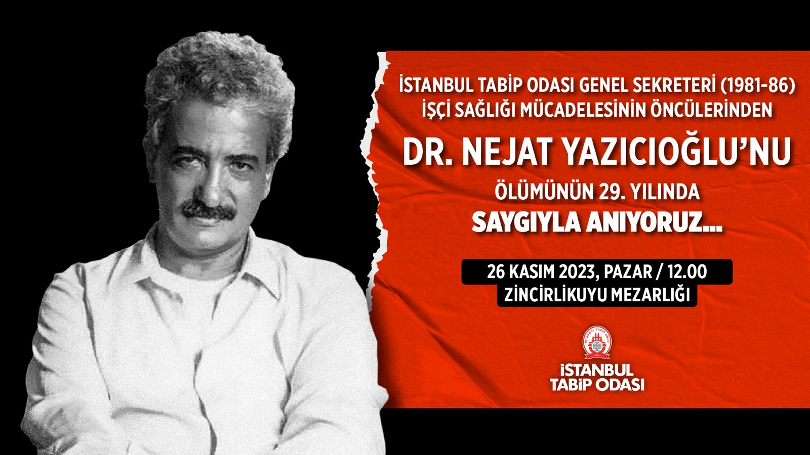 İstanbul Tabip Odası Eski Genel Sekreteri Dr. Nejat Yazıcıoğlu’nu Sevgi, Saygı ve Özlemle Anıyoruz