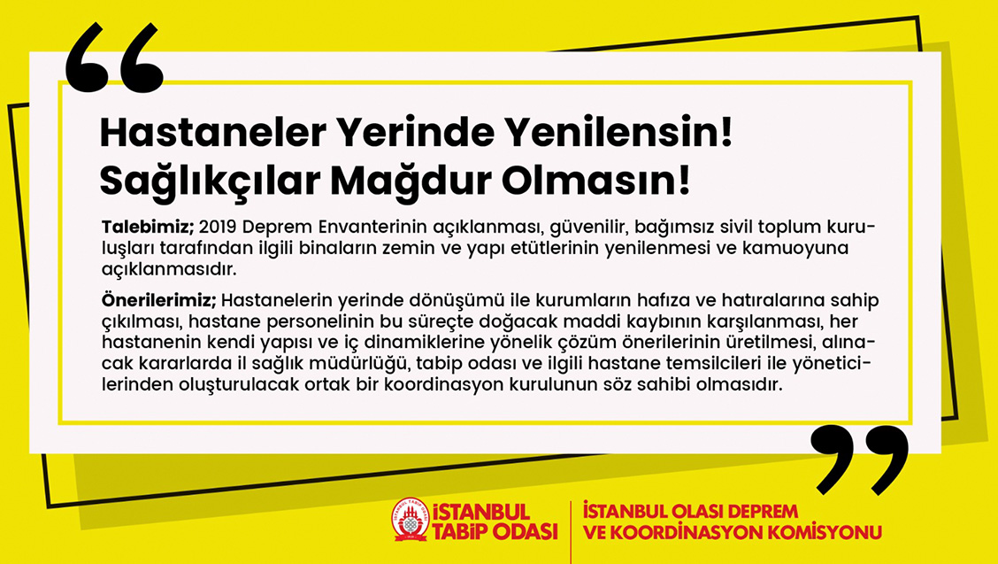 Hastaneler Yerinde Yenilensin! Sağlıkçılar Mağdur Olmasın!