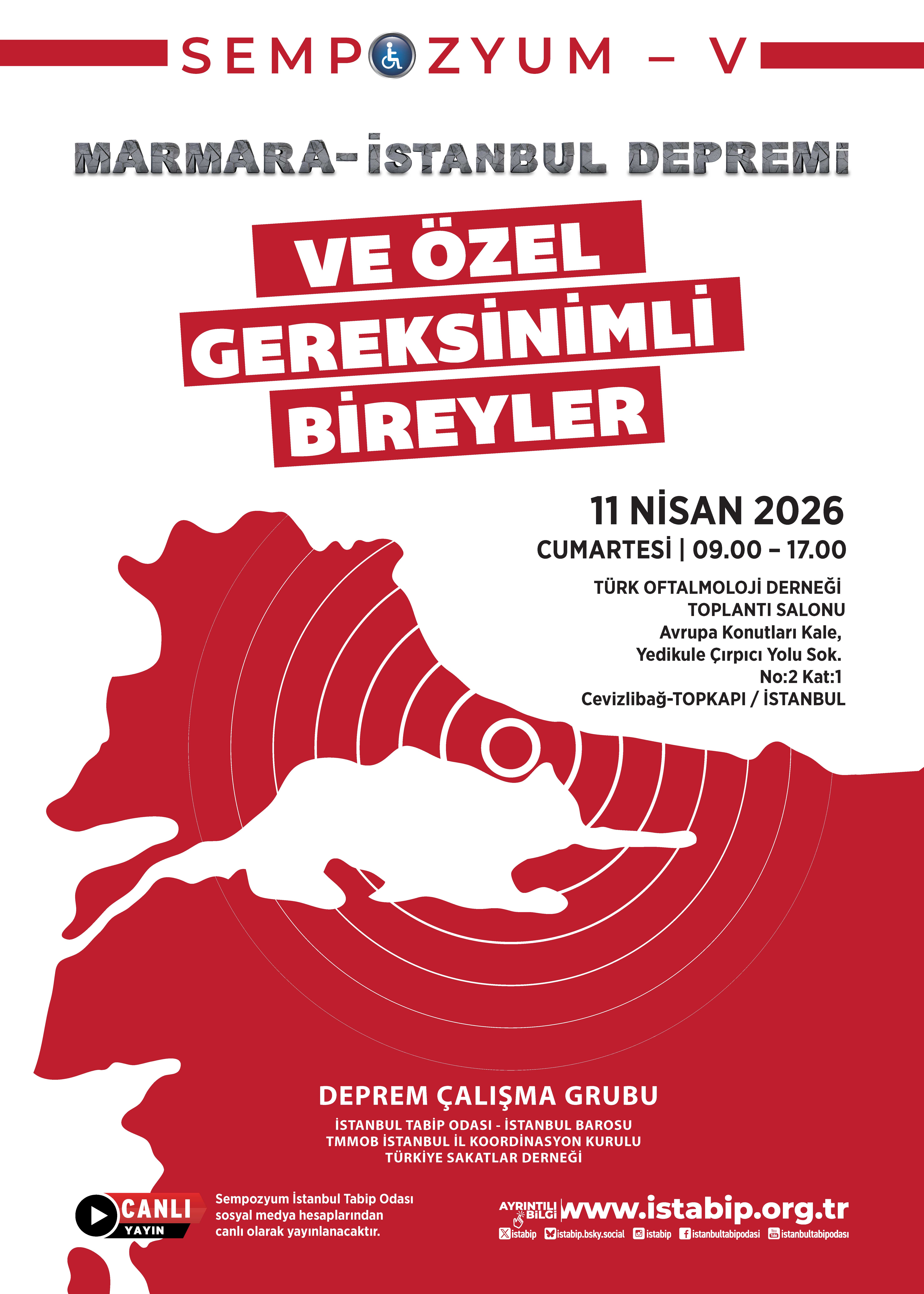SEMPOZYUM – V: Marmara-İstanbul Depremi ve Özel Gereksinimli Bireyler