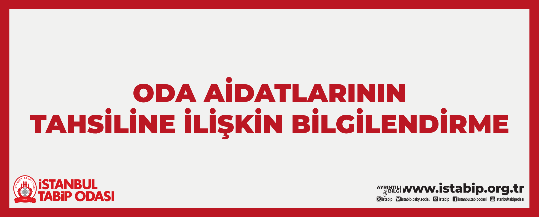 Oda Aidatlarının Tahsiline İlişkin Bilgilendirme